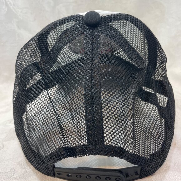 I Love Fishing Black & White Trucker Hat Mesh Snapback Cap Adjustable - Picture 4 of 5